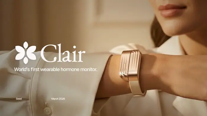 Clair fundraising deck cover promising the world’s first wearable hormone monitor