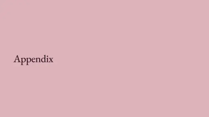 A pink slide containing the single word “Appendix.”